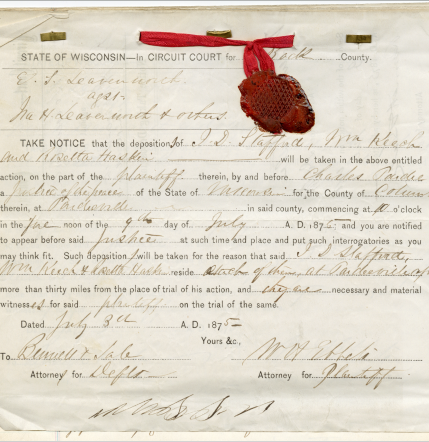 Subpoena from the Leavenworth case, 1875